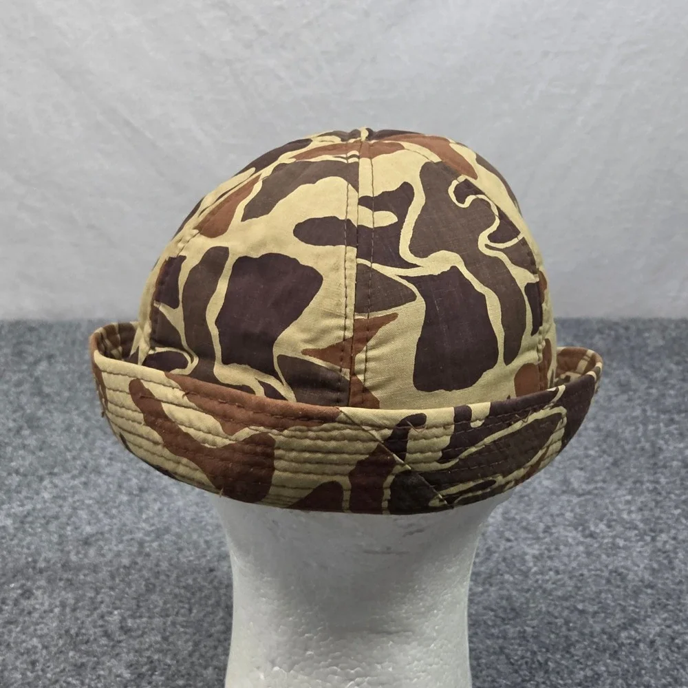 Vintage Duck Hunter Camo Bucket‎ Hat Mens L Brown Frog Skin Fishing Hunting 80s